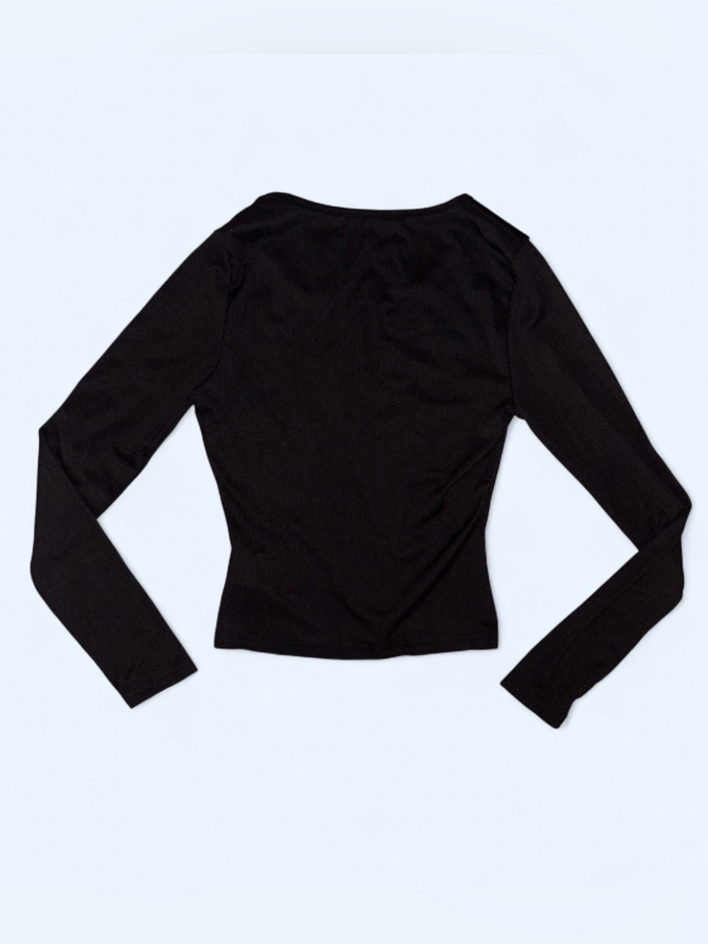 “Real Bad” NWOT Rhinestone Long Sleeve Ribbed Top - Size Small - Picture 6 of 7